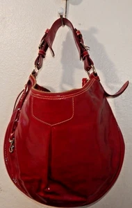 Dooney & Bourke Women's Red Solid Patent Leather Shoulder Bag - Picture 1 of 10