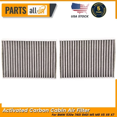 Filtro de aire de cabina de carbón activado 2 piezas para BMW 530i 750i Alpina B7 M760Li xDrive Foto 1 de 4