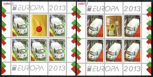 2013 Bulgaria Europa Cept Postal vehicles Car Transport Trucks Letter M/S MNH** - Picture 1 of 1