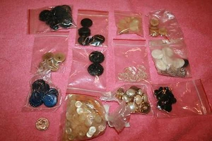 Vintage Lot of Buttons Sets Pearly, White, Black, Blue, Clear Nice Sets! - Picture 1 of 6