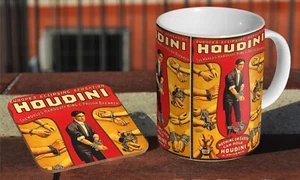 Harry Houdini Poster - Ceramic Coffee / Tea Mug + Matching Coaster - Picture 1 of 1