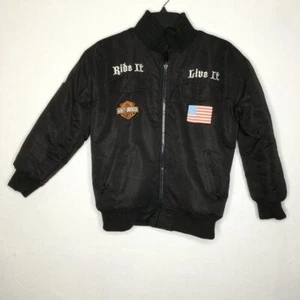 Harley-Davidson Wende Ride It Live It Bomberjacke Taschenreißverschluss schwarz 12/14 - Bild 1 von 12