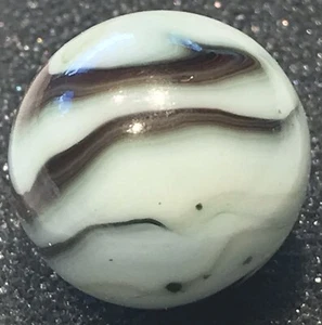 Vintage Christensen Agate Dark Brown/Redish Flame Swirls 13/16" - Picture 1 of 10