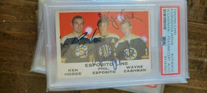 1970-71 OPC CARD PHIL ESPOSITO LINE HODGE CASHMAN SIGNED BY ALL 3 PSA DNA # 233 - Picture 1 of 1