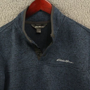 Pullover Eddie Bauer Radiador Polar Snap Mock Para Hombre M Azul (695) - Imagen 1 de 16
