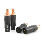 XLR to RCA Female Adapter Red Copper Plated Connector HIFI Cable Coverter