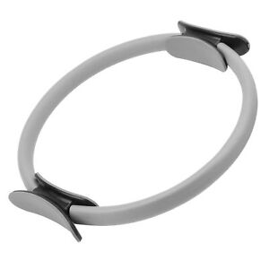 (Gray)Home Fitness Yoga Ring Gym Exercise Body Building Pilates Circle Resis