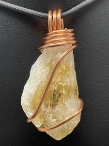 CLEARANCE Citrine Pendant ONLY handmade copper wrapped Wire Quality Durable S25 - Picture 1 of 7