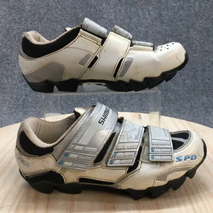 Shimano Shoes Womens 39 Cycling Sneakers SH-WM60 White Leather Hook & Loop - Picture 1 of 19
