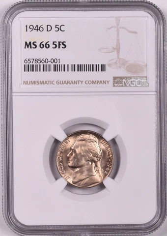 1946-D 5C JEFFERSON NICKEL NGC MS665FS 5 FULL STEPS LOW POP RARE R4 HIGH GRADES Cover