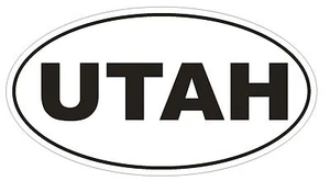 Utah Oval Bumper Sticker or Helmet Sticker D2348 State Euro Oval - Picture 1 of 1