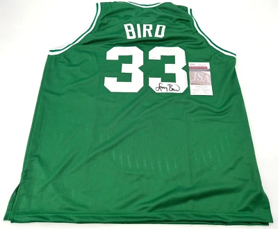 LARRY BIRD BOSTON CELTICS AUTOGRAPHED GREEN STITCHED JERSEY JSA WITNESS COA - Image 1 of 3