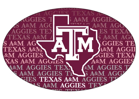 TEXAS A&M REPEAT PRINT OVAL MAGNET-TEXAS A&M AGGIES CAR MAGNET-NEW FOR 2016! Cover