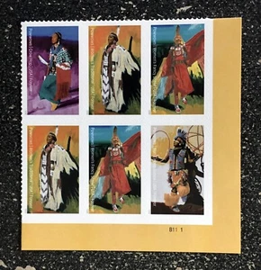2025USA Forever - Powwows Native American Indian Culture - LR Plate Block of 6 - Picture 1 of 1