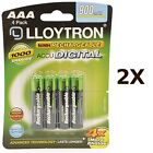 2X LLOYTRON 900mAh NiMH AAA Rechargeable AccuDigital Batteries B015 - 4 Pack