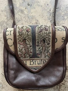 Vintage I.P. Bag Purse Handbag Tapestry Leather cherub adam eve crossbody - Bild 1 von 17