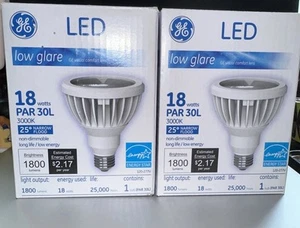 New (2) LED Bulbs Low Glare 18 W Par 30 L Floodlights Long Life/Low Energy - Picture 1 of 6