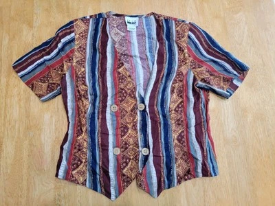 VINTAGE Leslie Fay printed button top shirt blouse - Изображение 1 из 4