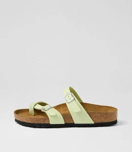 New Birkenstock Mayari Soft Faded Lime Nubuck Slides Womens Shoes Casual - Picture 1 of 5