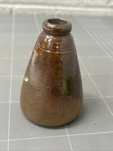 VINTAGE STONEWARE BOTTLE INK JAR DESK PEN 1800s ANGUS CO INK COMMERCIAL CAFE ART - Bild 1 von 5