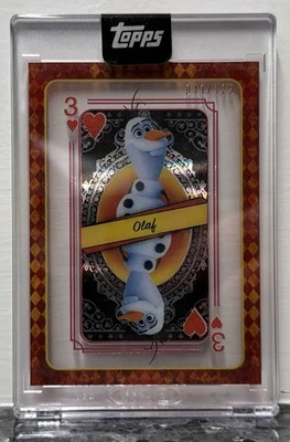 Olaf Topps Disney Mint Minted 2025 Playing Card 3 Of Hearts 41 /125 Frozen QH-48 - Image 1 of 4