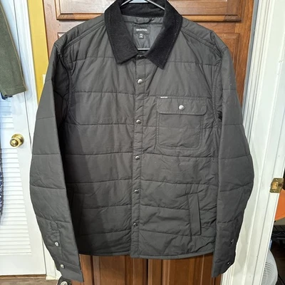 Brixton Cass Jacket Men XLarge Black Quilted Military Snap On insulated Outdoors - Image 1 of 4