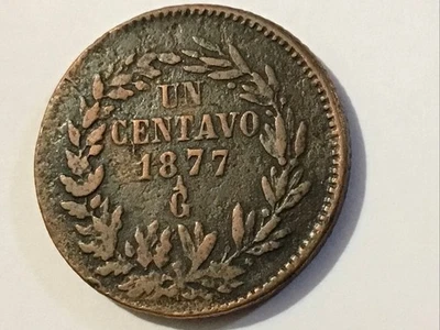 1877 Ga Mexico 1 Centavo Guadalajara Mint  KM-390 - Image 1 of 2