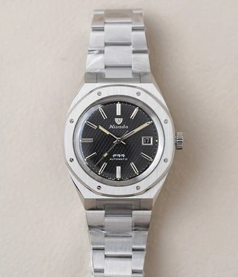 Nivada Grenchen F77 Stainless Steel 41mm Black Dial 69041A77A Men's Watch AD - Image 1 of 4