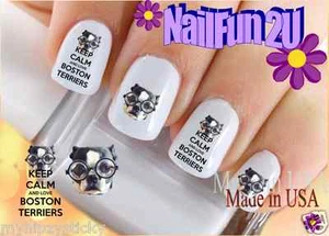Calcomanía de uñas Nail Art 114D RAZA DE PERRO KC Love Boston Terrier Nerd deslizamiento de agua transferencia de uñas - Imagen 1 de 2