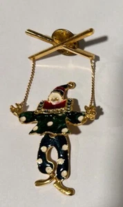 Vintage Weihnachts Pin: Tanzender Clown - Bild 1 von 3