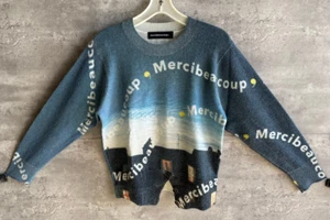 Mercibeaucoup Issey Miyake Paris Night Sky Knit Nylon Sweater Sz 1 Japan Import - Picture 1 of 6