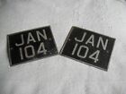 JAN 104, Vintage1955 Pojazd, Tablice rejestracyjne samochodów, Wyświetlacz, West Ham Bc  