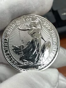 2018 Great Britain 2 Pounds 1 Ozt. Silver Britannia World Coin - Picture 1 of 2
