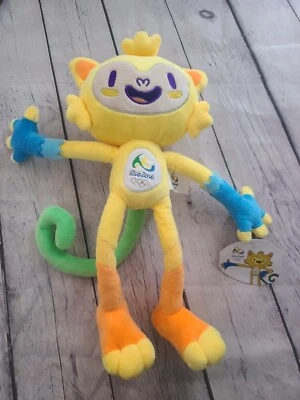 RIO Verano Olímpico Brasil Peluche Mascota Venecia Muñeco de Peluche Mono Amarillo 2016 Foto 1 de 3