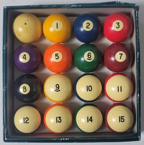 Aramith belgische Pool Billardkugeln 2-1/4" Komplettset Vintage mit Box - Bild 1 von 5