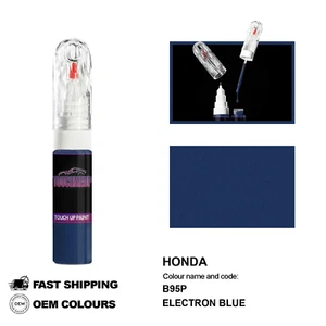 FOR HONDA ELECTRON BLUE B95P Touch Up Paint Pen Brush Fix Kit Scratch Chip Set - Picture 1 of 8