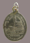 Antique Religious Sterling Pendant Basilica of Lourdes Medal Virgin Mary