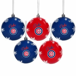 Chicago Cubs Shatterproof BALLS Christmas Tree Holiday Ornaments Set - 5 pack - Picture 1 of 1