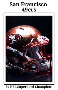 San Francisco 49ers 18X24 Poster Print 5x Superbowl Champions Wall Art #49ERS - Picture 1 of 2