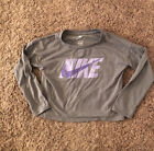 Nike Gray And Purple Size Girl?S 6X Large Long Sleeve Shirt