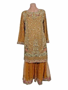 Pakistani Indian wedding Formal party Mona Ally’s maxi dress shalwar kameez M - Picture 1 of 15