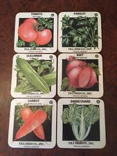 Pimpernel Set 6 Till Seed Co Vegetable Seed Pack Coasters 