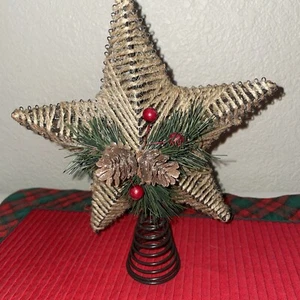 Jute Wrapped Wire Christmas Topper Country Charm - Picture 1 of 3