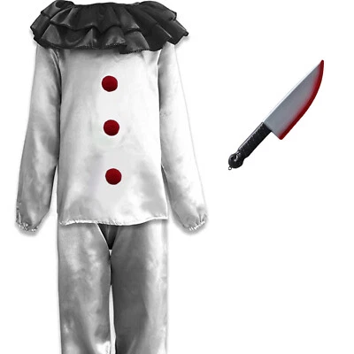 MJPARTY Boys Evil Killer Clown Costume Children Kids Halloween Circus Horror Fancy Dress