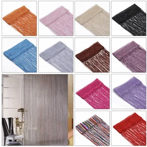 String Curtain Panel Door Fly Screen & Room Divider Window Fringe Curtains - Picture 1 of 48