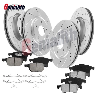 Front & Rear Drilled Rotors Brake Pads kit for 2005-2012 2013 Mazda 3 2.3L 2.5L Foto 1 de 4