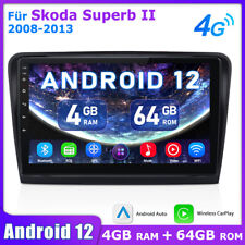 Produktbild - 4+64G 10"Autoradio Carplay GPS Navi Bluetooth WIFI 4G Für Skoda Superb 2008-2013