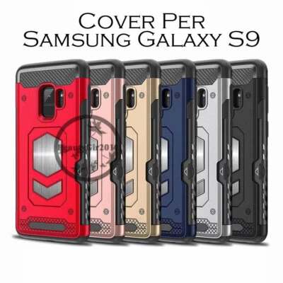 Cover custodia per samsung Galaxy S9 colori TPU + PC GEL SUPPORTO MAGNETICO AUTO - Immagine 1 di 4