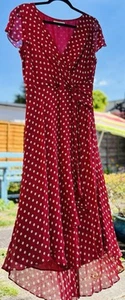 Laura Ashley Red Polka Dot, Short Sleeved, Tea Dress. - Picture 1 of 6