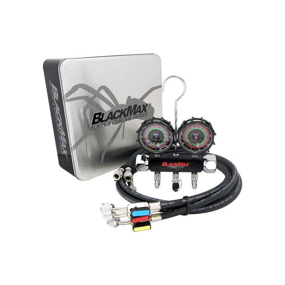 Juego de manómetros BLACKMAX MBH4P5EZ, 5 pies L, 3 1/8 pulgadas calibre 406D51 Foto 1 de 1